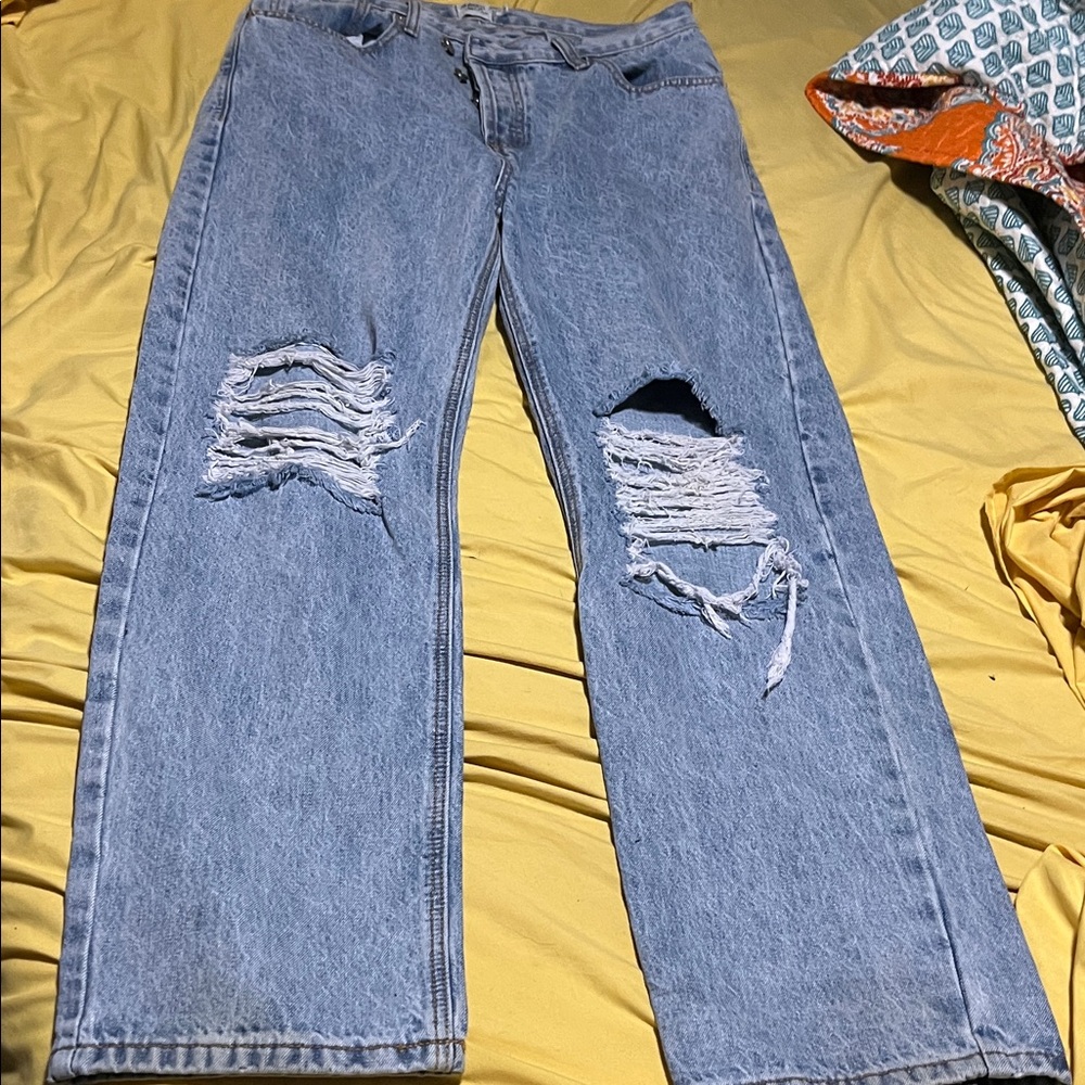 Princess Polly Light Blue Denim Jeans